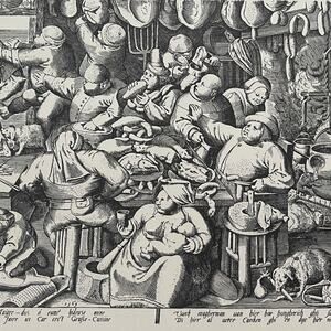 Pieter Bruegel, The Fat Kitchen, Engraving, Print, Bookplate, Art ~ 241229-WH 70